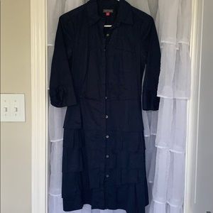 Vince Camuto Button-up Ruffled Dress